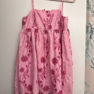 Katy embroidered mini dress pink dress small by storia
